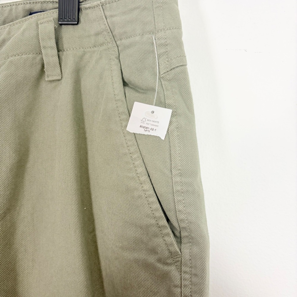 GAP Women 14 Loose Khaki Cotton Pants Mesculen Green Wide Leg Casual Office - Picture 4 of 9